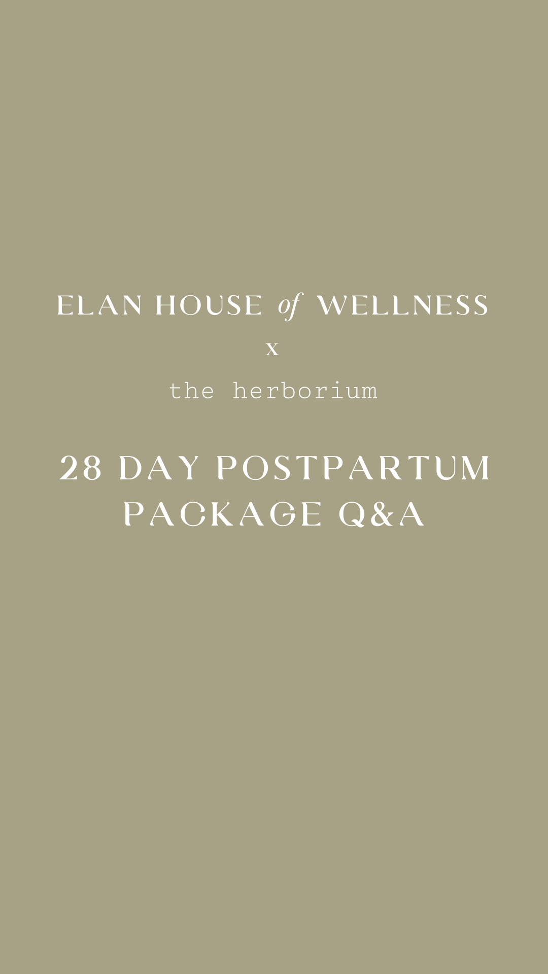 28 Day Postpartum Package Q&A