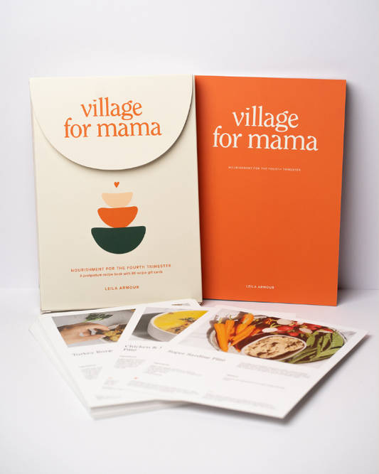 Postpartum Recipe Book with Gift Cards by Village for Mama edition 1